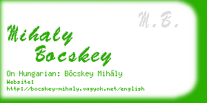 mihaly bocskey business card