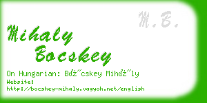 mihaly bocskey business card